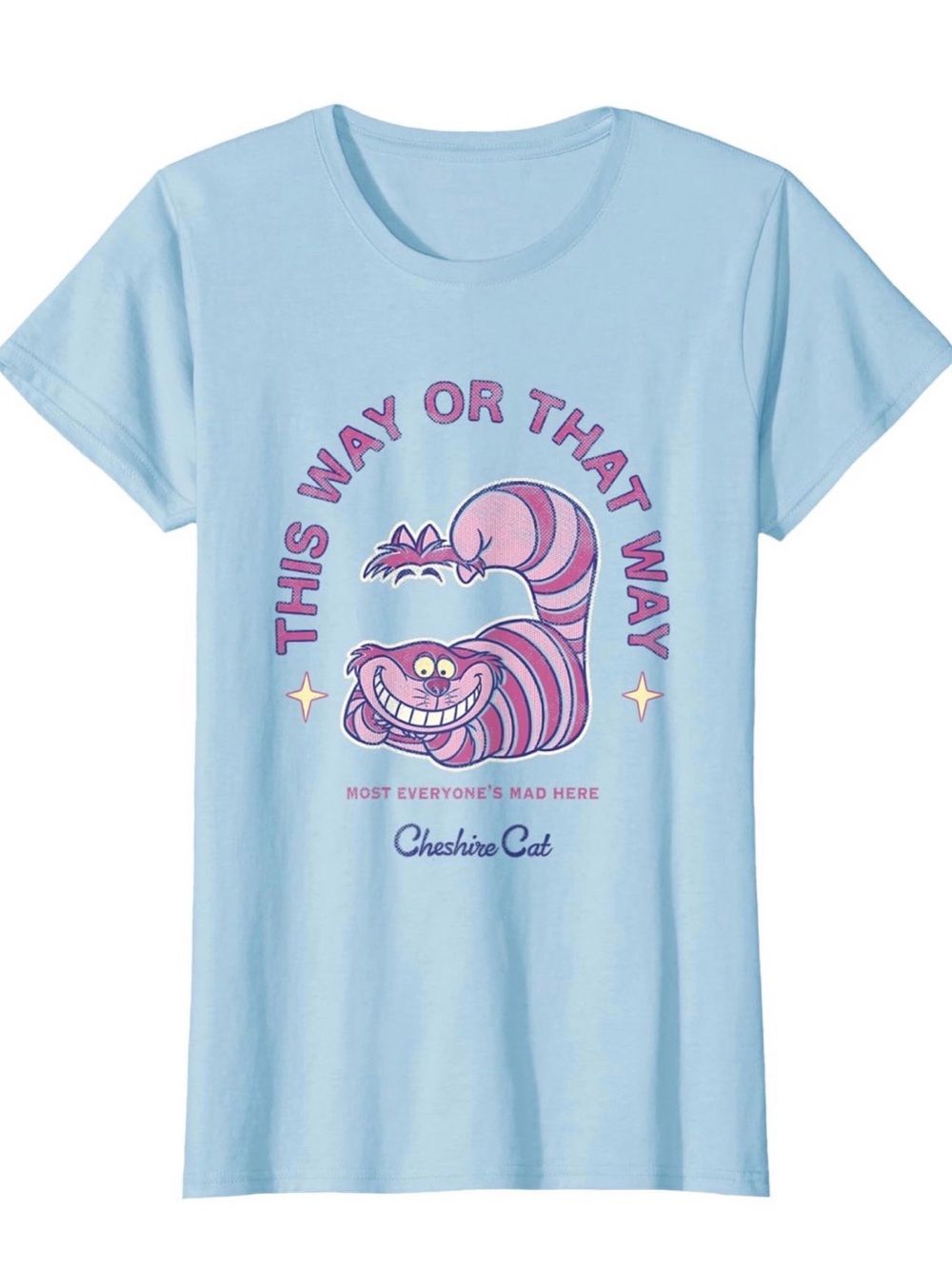 Disney Cheshire Cat’s Way Adult Alice in Wonderland Logo T-shirt Women’s Size S